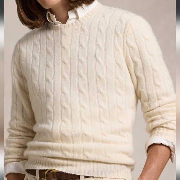 NWT The Iconic Cable-Knit Cashmere Sweater Polo Ralph Lauren - size XXL - Picture 5 of 9